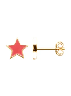 Boucles d'oreilles Brillaxis étoiles roses