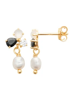 Boucles d'oreilles Brillaxis perle de culture oxydes
