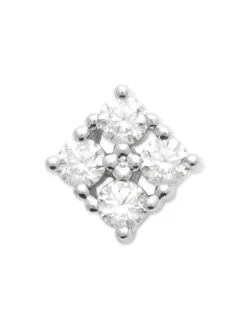 Boucles d'Oreilles Brillaxis puces carrées_x005f_x000D_en Argent Rhodié et Oxyde