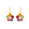 Boucles d'oreilles brisures fleur multicolore or