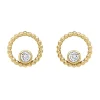 Boucles d'oreilles cerle perlé or oxydes