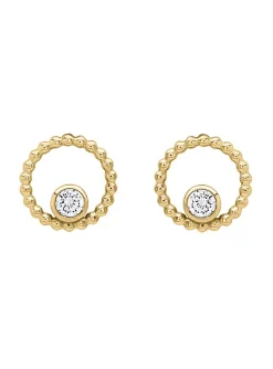 Boucles d'oreilles cerle perlé or oxydes