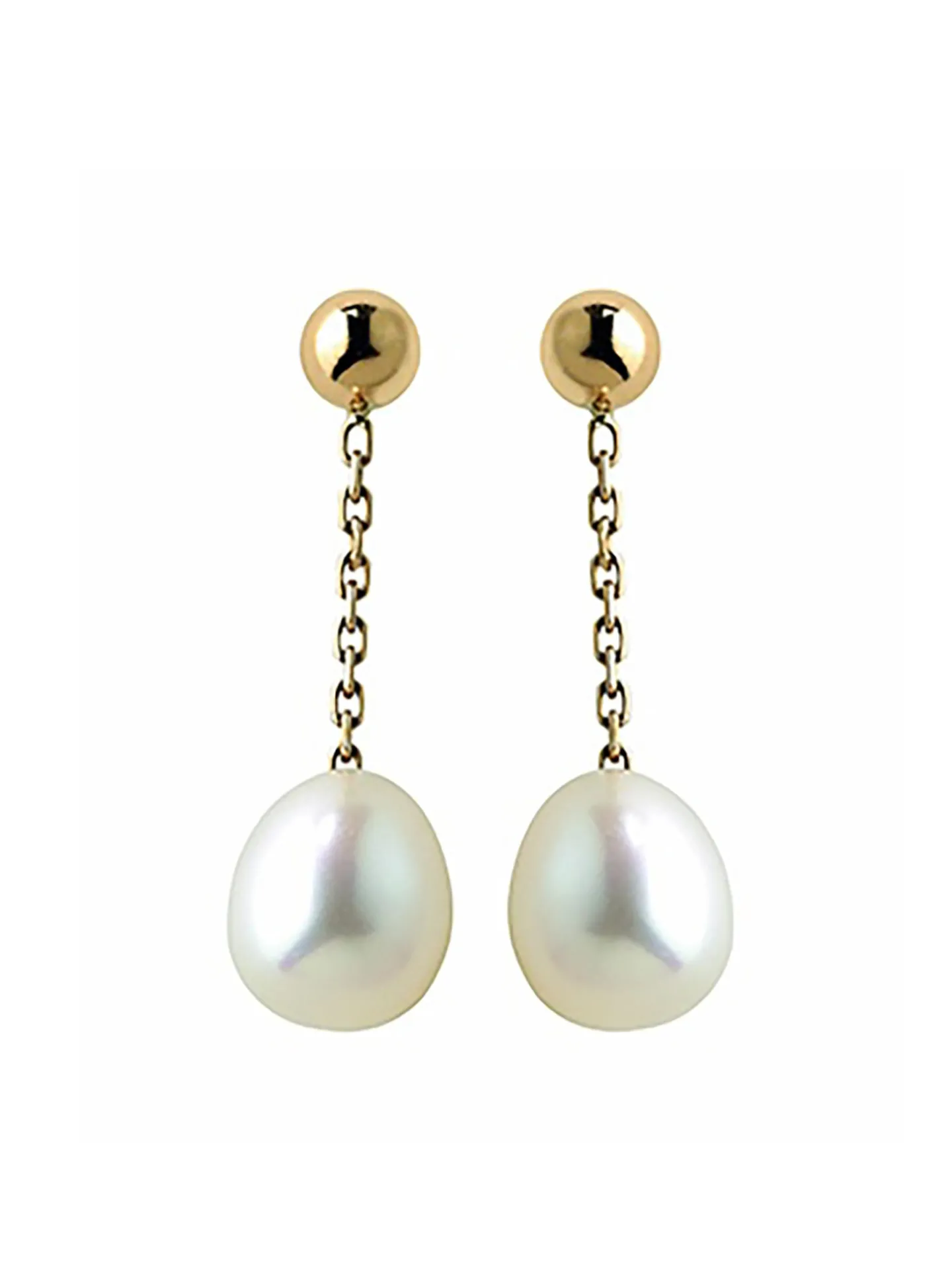 Boucles d'oreilles chaine or perle de culture