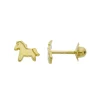 Boucles d'oreilles chevaux à vis or 9 carats