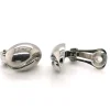 Boucles d'oreilles clip motif grain de café argenté
