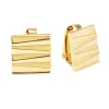 Boucles d'oreilles Clips Coeur de Lion Square Waveacier doré