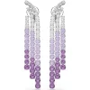 Boucles d'oreilles clips Swarovski Matrix violettes