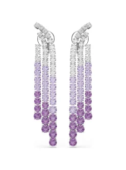 Boucles d'oreilles clips Swarovski Matrix violettes