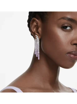 Boucles d'oreilles clips Swarovski Matrix violettes