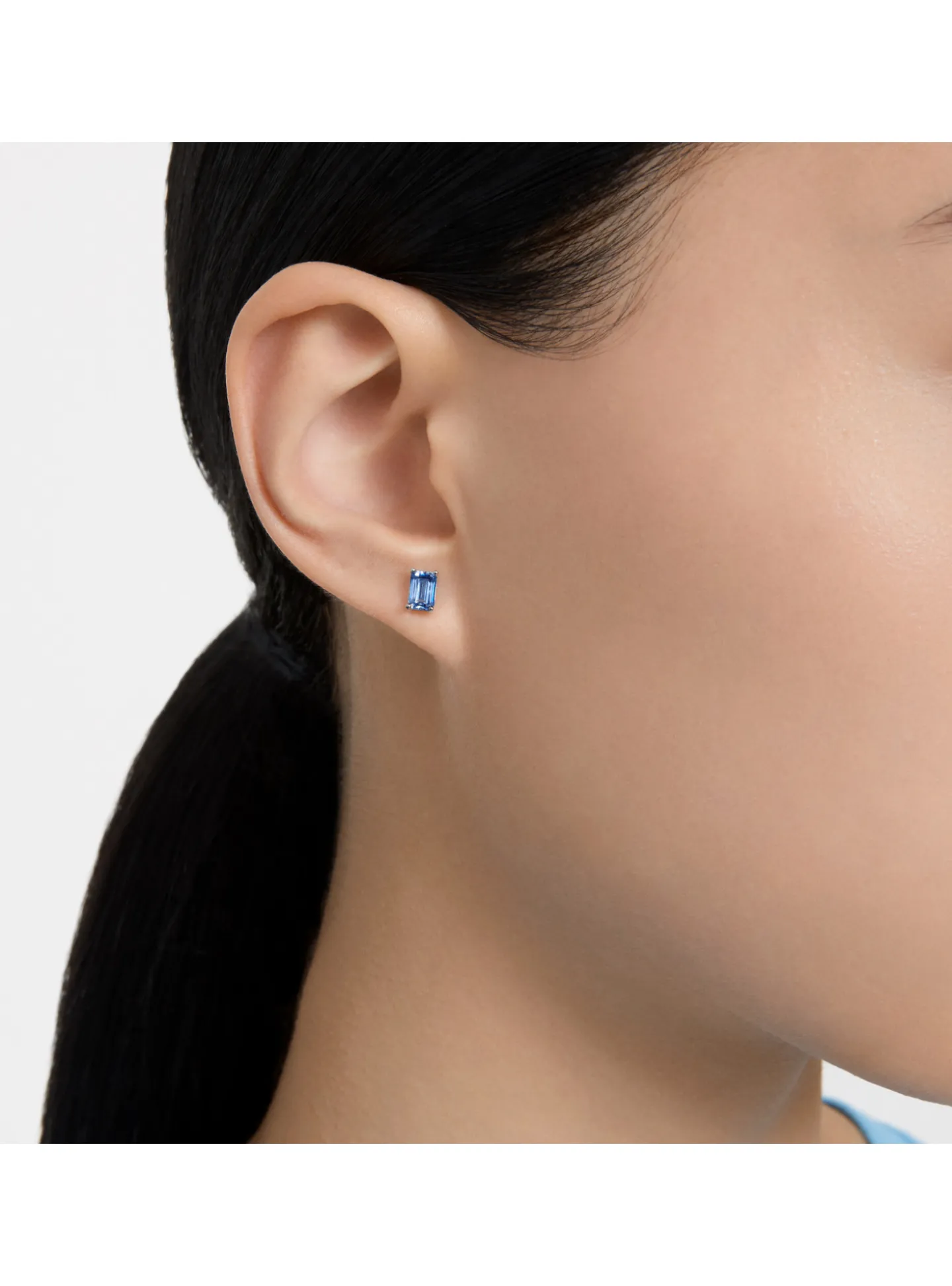 Boucles d'oreilles clous Swarovski Stilla bleues