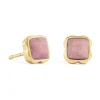 Boucles d'oreilles Coeur de Lion Birthstone Juillet_x005f_x000D_acier doré rhodochrosite