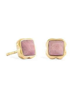 Boucles d'oreilles Coeur de Lion Birthstone Juillet_x005f_x000D_acier doré rhodochrosite