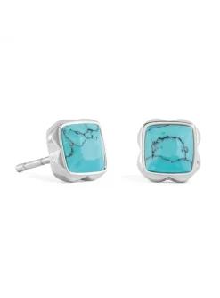 Boucles d'oreilles Coeur de Lion Birthstone Décembre_x005f_x000D_dorées et turquoises