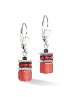 Boucles d'oreilles Coeur De Lion GéoCube rouge