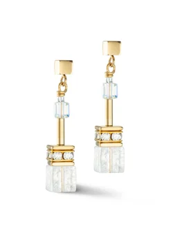 Boucles d’oreilles Coeur de Lion GeoCUBE IconicNature or blanc