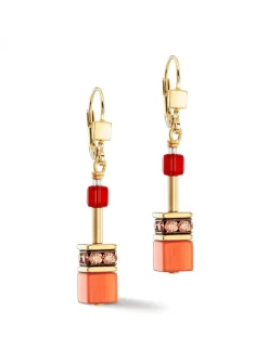 Boucles d'oreilles Coeur de Lion GeoCUBE® Iconic_x005f_x000D_rouge et doré