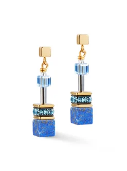 Boucles d'oreilles Coeur de Lion GeoCUBE® IconicPrecious bleues