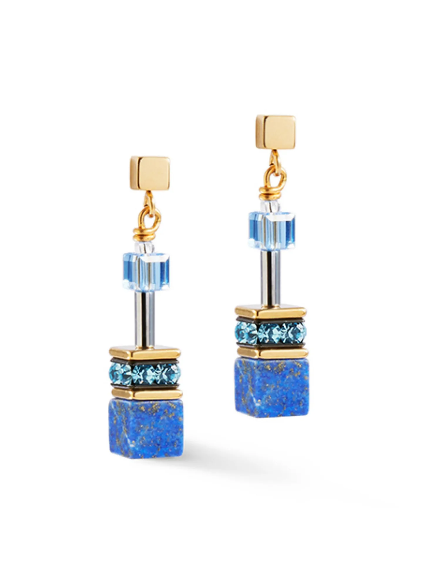 Boucles d'oreilles Coeur de Lion GeoCUBE® IconicPrecious bleues