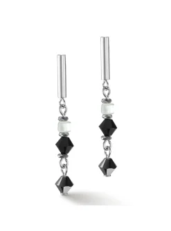 Boucles d'oreilles Coeur de lion Princess Shape Mix_x005f_x000D_noires et blanches