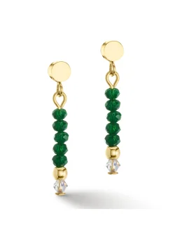 Boucles d'oreilles Coeur de lion Little Twinkle_x005f_x000D_dorées et vert foncé