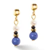 Boucles d'oreilles Coeur de lion Flow Perles_x005f_x000D_d’eau douce et sodalite or