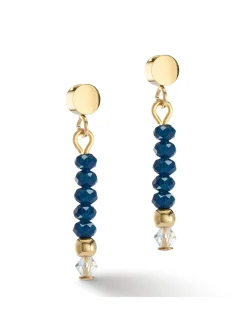 Boucles d'oreilles Coeur de lion Little Twinkle_x005f_x000D_dorées et bleu foncé