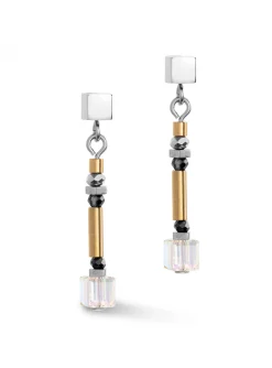 Boucles d'oreilles Coeur de Lion Cube Story_x005f_x000D_Minimalistic Sparkling gris doré