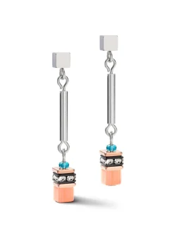 Boucles d'oreilles Coeur de Lion Geocube orange
