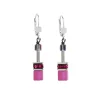 Boucles d'oreilles Coeur de Lion Geocube rose vif