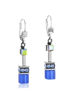 Boucles d'oreilles Coeur de Lion Geocube bleu cobalt