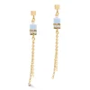 Boucles d'oreilles Coeur de Lion bleues longues