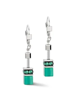 Boucles d'oreilles Coeur de Lion GeoCUBE® Iconicvert argent
