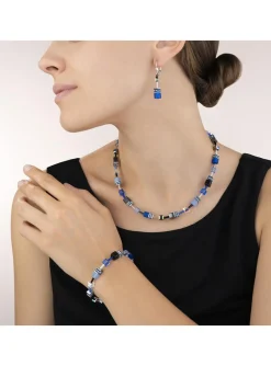 Boucles d'oreilles Coeur de Lion Geocube bleu cobalt