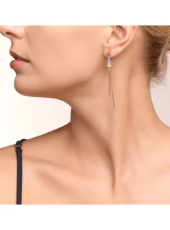 Boucles d'oreilles Coeur de Lion bleues longues