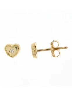 Boucles d'oreilles coeur et diamant