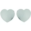 Boucles d'oreilles Coeur plat or blanc 18 carats