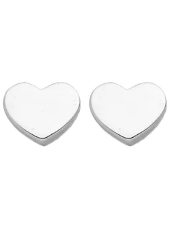 Boucles d'oreilles coeurs or blanc 18 carats