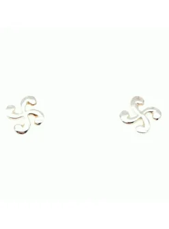 Boucles d'oreilles croix basque 9mm