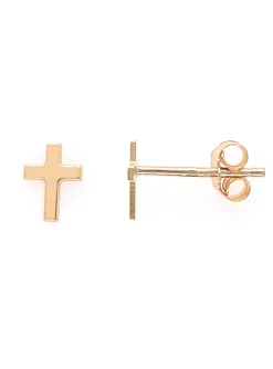 Boucles d'oreilles Croix or jaune 18 carats