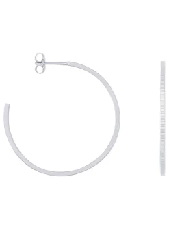 Boucles d'oreilles créoles Saunier argent Acajou