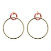 Boucles d'oreilles créoles Les Cadettes Poème_x005f_x000D_laquées rose