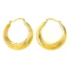 Boucles d'oreilles créoles chute torsadée or jaune