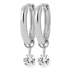 Boucles d'oreilles créoles Brillaxis pampille_x005f_x000D_blanche en argent