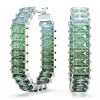 Boucles d'oreilles créoles Swarovski Matrix vertes