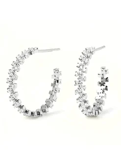 Boucles d'oreilles créoles PdPaola Crown argent