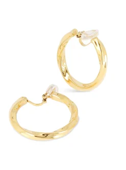 Boucles d'oreilles créoles clips Zag Bijoux Christin_x005f_x000D_e acier doré 40mm