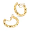 Boucles d'oreilles créoles clips Zag Bijoux Flavie_x005f_x000D_acier doré 30mm fil torsadé 5mm