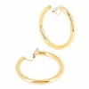 Boucles d'oreilles créoles clips Zag Bijoux Hosanna_x005f_x000D_acier doré 50mm