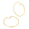 Boucles d'oreilles créoles à clips Zag Bijoux Castil_x005f_x000D_le acier doré 60mm