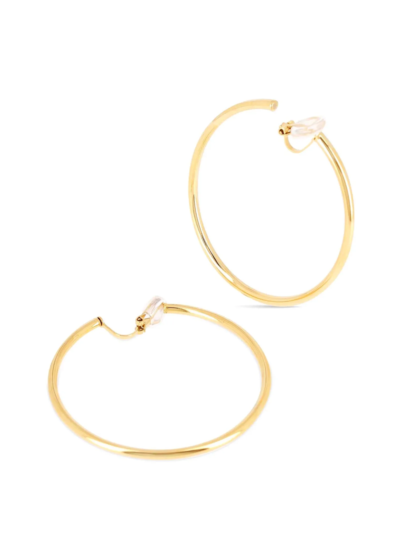 Boucles d'oreilles créoles à clips Zag Bijoux Castil_x005f_x000D_le acier doré 60mm